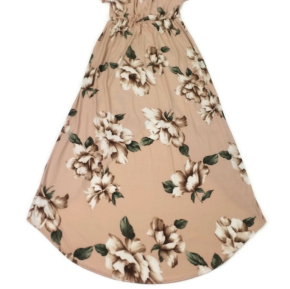 Saved By The Dress Blush Floral Short Sleeve Hi Low Maxi Dress Womens Medium - Picture 6 of 10
